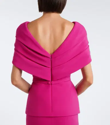 Safiyaa Loura off-shoulder crêpe gown | Thumbnail 5 Safiyaa Loura off-shoulder crêpe gown | Thumbnail 5