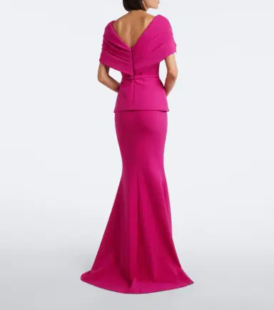 Safiyaa Loura off-shoulder crêpe gown | Thumbnail 6 Safiyaa Loura off-shoulder crêpe gown | Thumbnail 6