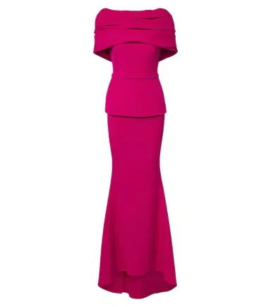 Safiyaa Loura off-shoulder crêpe gown | Thumbnail 1 Safiyaa Loura off-shoulder crêpe gown | Thumbnail 1