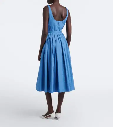 Emilia Wickstead Eglantine belted cotton poplin midi dress | Thumbnail 5