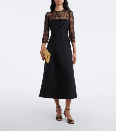 Valentino Crepe Couture lace-trimmed midi dress | Thumbnail 2