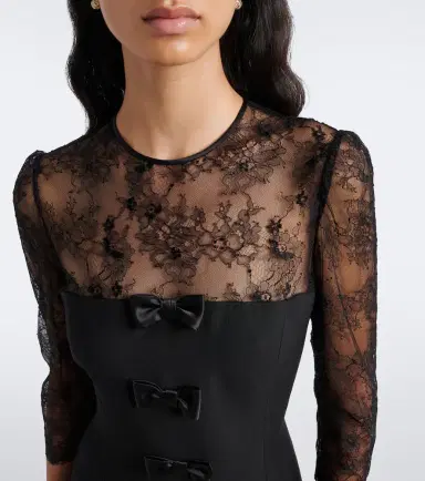 Valentino Crepe Couture lace-trimmed midi dress | Thumbnail 4