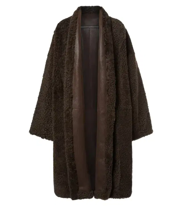 Tom Ford Leather-trimmed reversible cashmere coat