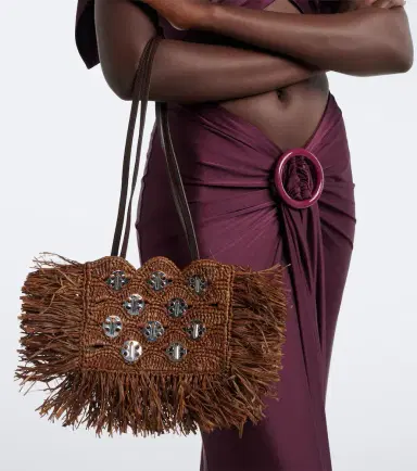 Rabanne Embellished raffia shoulder bag | Thumbnail 4 Rabanne Embellished raffia shoulder bag | Thumbnail 4