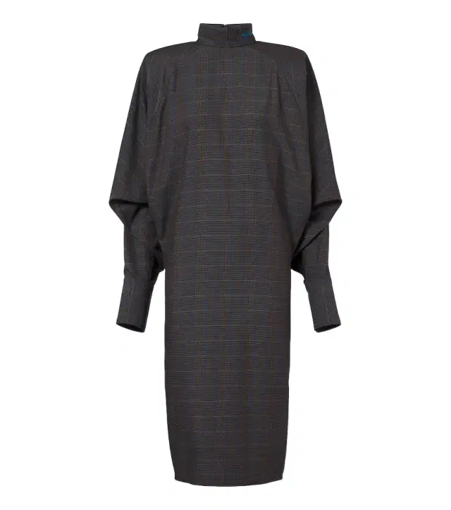 Mugler Checked draped midi dress