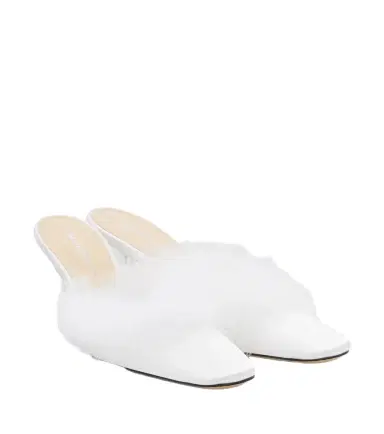 Mach & Mach Bridal feather-trimmed mules | Thumbnail 1 Mach & Mach Bridal feather-trimmed mules | Thumbnail 1
