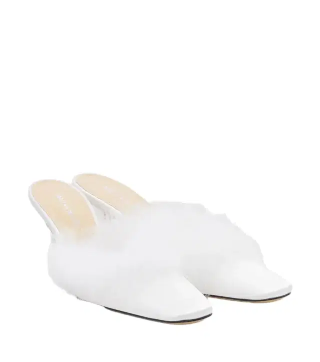 Mach & Mach Bridal feather-trimmed mules