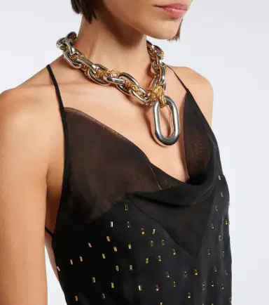 Rabanne Embellished chiffon maxi dress | Thumbnail 5