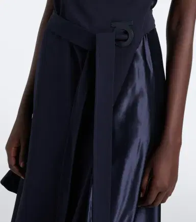 Ferragamo Draped satin-trimmed jersey midi dress | Thumbnail 3