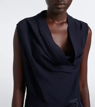 Ferragamo Draped satin-trimmed jersey midi dress | Thumbnail 4