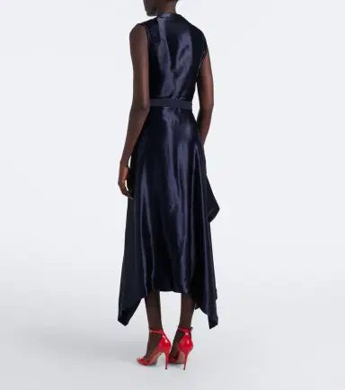 Ferragamo Draped satin-trimmed jersey midi dress | Thumbnail 5