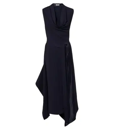 Ferragamo Draped satin-trimmed jersey midi dress | Thumbnail 1