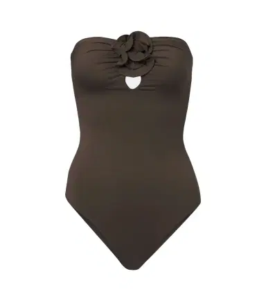Magda Butrym Floral-appliqué gathered swimsuit | Thumbnail 1 Magda Butrym Floral-appliqué gathered swimsuit | Thumbnail 1