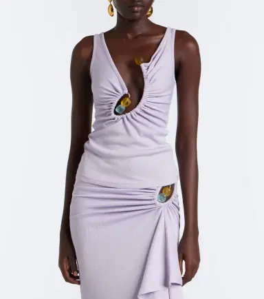Christopher Esber Spiral Beach Glass ribbed-knit jersey top | Thumbnail 4