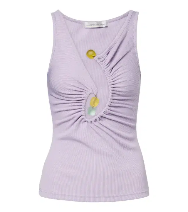 Christopher Esber Spiral Beach Glass ribbed-knit jersey top
