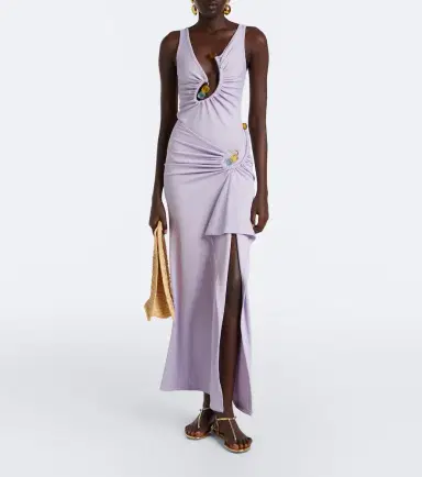 Christopher Esber Spiral Beach Glass ribbed-knit jersey maxi skirt | Thumbnail 6