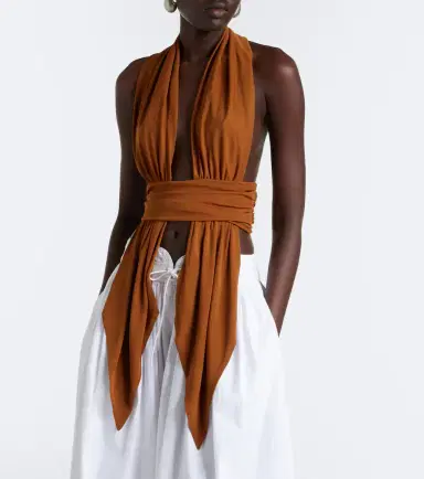 Christopher Esber Scarf halterneck jersey top | Thumbnail 3