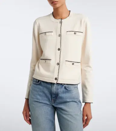 Tory Burch Kendra scalloped wool-blend cardigan | Thumbnail 3 Tory Burch Kendra scalloped wool-blend cardigan | Thumbnail 3