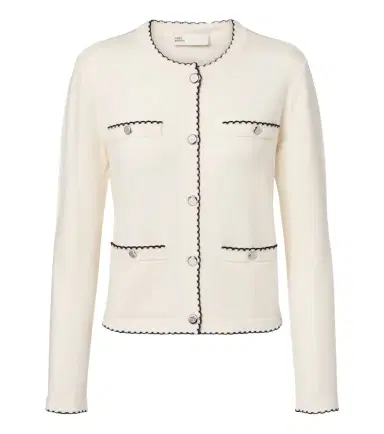 Tory Burch Kendra scalloped wool-blend cardigan | Thumbnail 1 Tory Burch Kendra scalloped wool-blend cardigan | Thumbnail 1