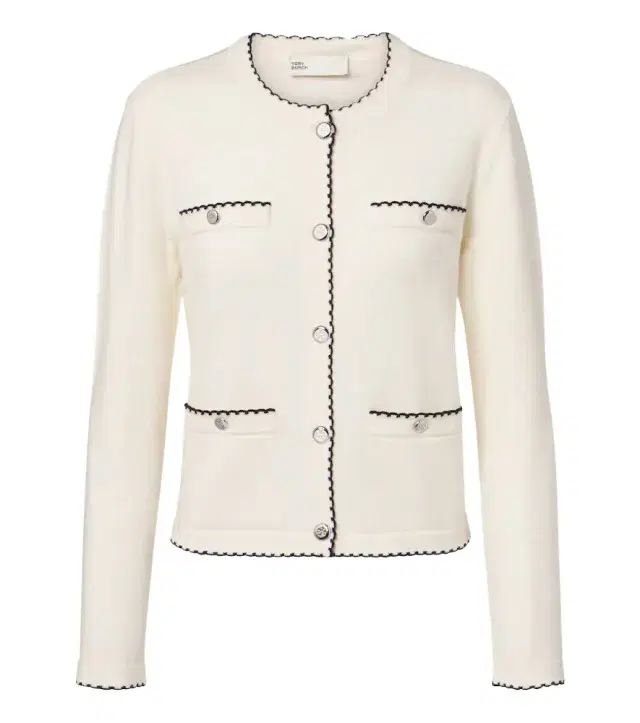 Tory Burch Kendra scalloped wool-blend cardigan