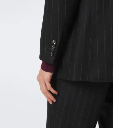 Kiton Pinstriped wool and cashmere suit | Thumbnail 4