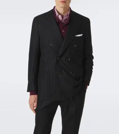 Kiton Pinstriped wool and cashmere suit | Thumbnail 8