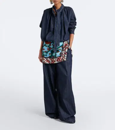 Dries Van Noten Tie-neck denim blouse | Thumbnail 5 Dries Van Noten Tie-neck denim blouse | Thumbnail 5