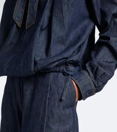 Dries Van Noten Tie-neck denim blouse | Thumbnail 6 Dries Van Noten Tie-neck denim blouse | Thumbnail 6