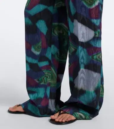 Dries Van Noten Printed moiré wide-leg pants | Thumbnail 5