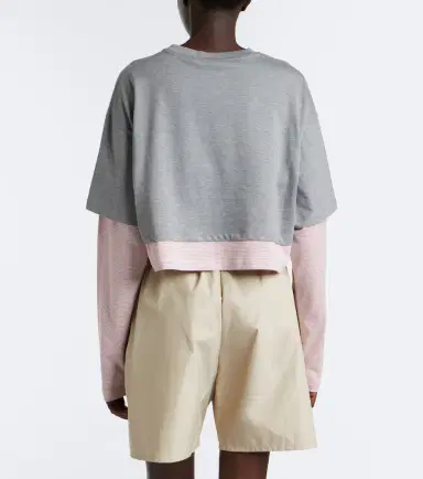 Miu Miu Layered cotton jersey T-shirt | Thumbnail 2