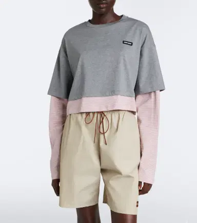 Miu Miu Layered cotton jersey T-shirt | Thumbnail 6