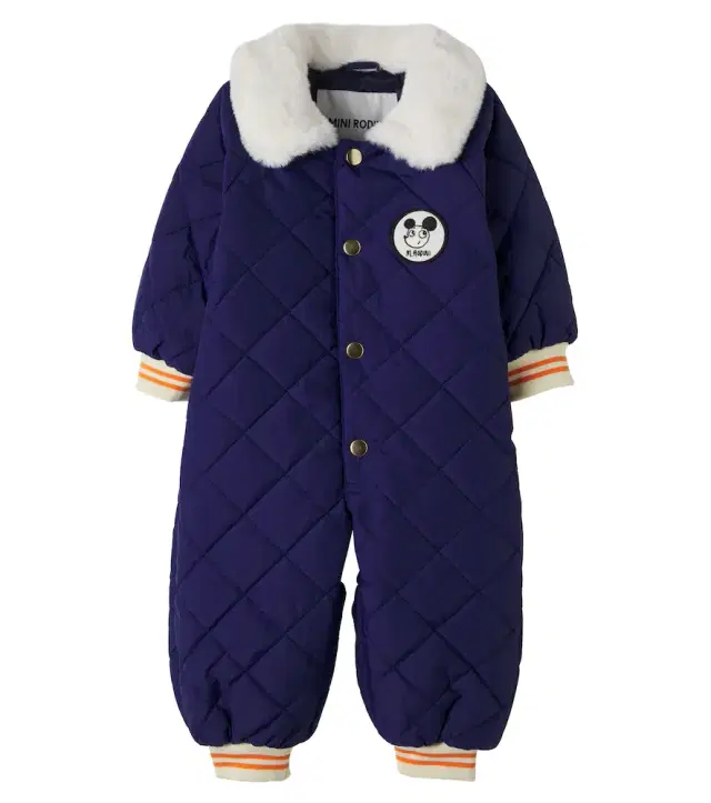 Mini Rodini Baby patch-appliqué quilted snowsuit