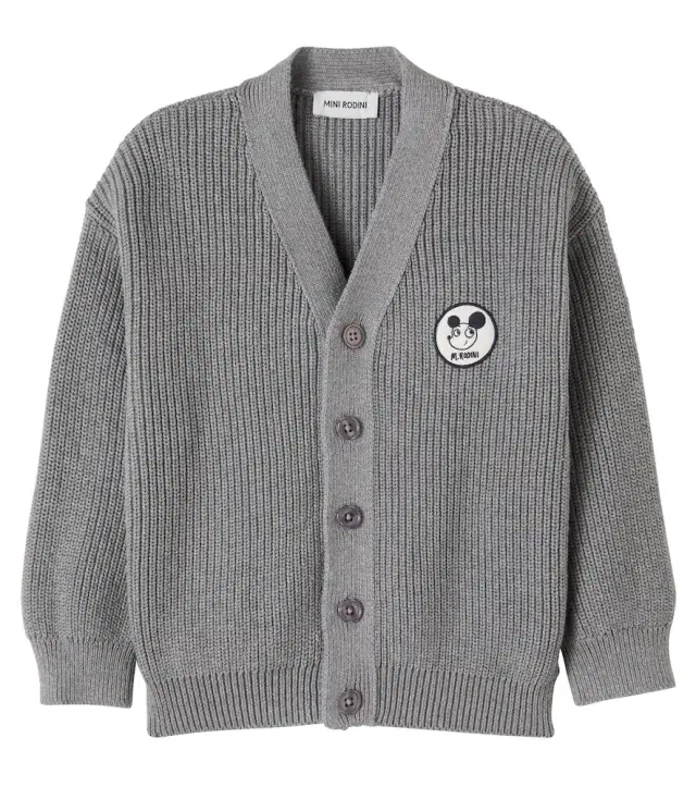 Mini Rodini Ritzratz ribbed-knit cotton cardigan