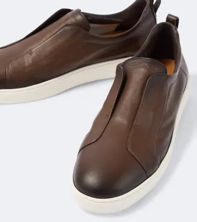 Santoni Victory leather slip-on sneakers | Thumbnail 4