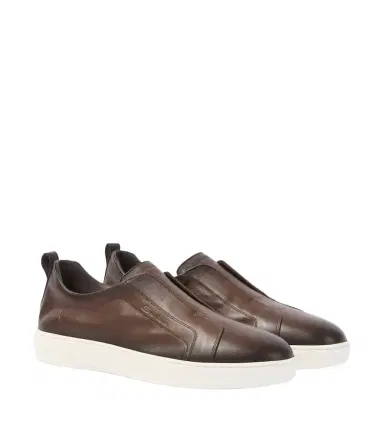 Santoni Victory leather slip-on sneakers | Thumbnail 1