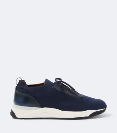 Santoni Leather-trimmed knitted sneakers | Thumbnail 4 Santoni Leather-trimmed knitted sneakers | Thumbnail 4