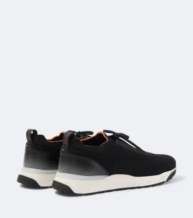 Santoni Leather-trimmed knitted sneakers | Thumbnail 2 Santoni Leather-trimmed knitted sneakers | Thumbnail 2