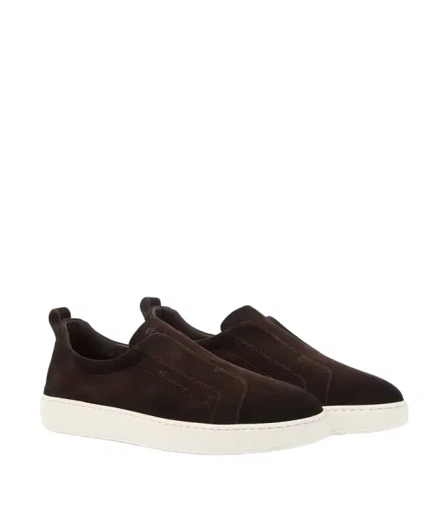 Santoni Suede slip-on sneakers