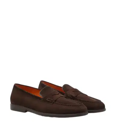 Santoni Milo suede penny loafers | Thumbnail 1 Santoni Milo suede penny loafers | Thumbnail 1