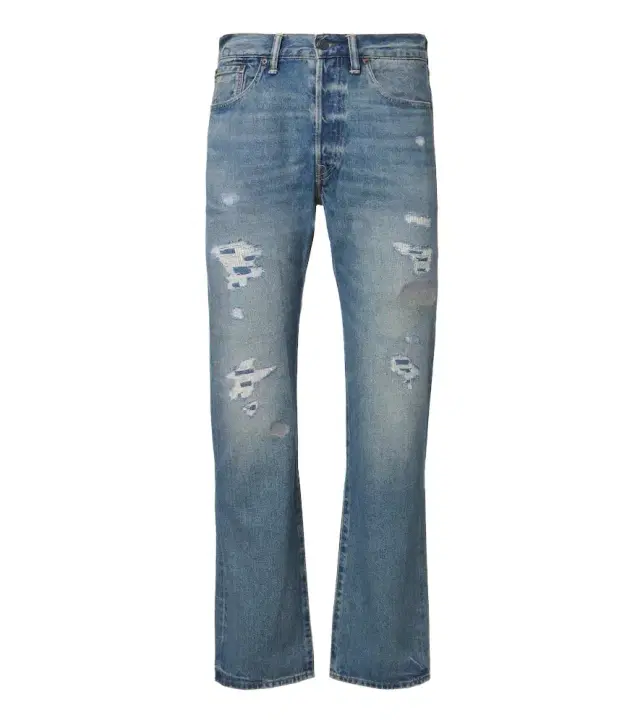 RRL Distressed straight jeans