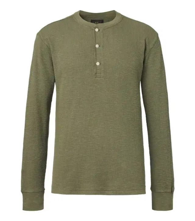 RRL Waffle-knit cotton Henley shirt