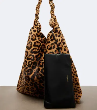 Saint Laurent Amalia leopard-print calf hair shoulder bag | Thumbnail 2