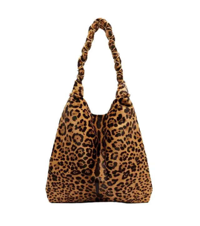 Amalia leopard-print calf hair shoulder bag