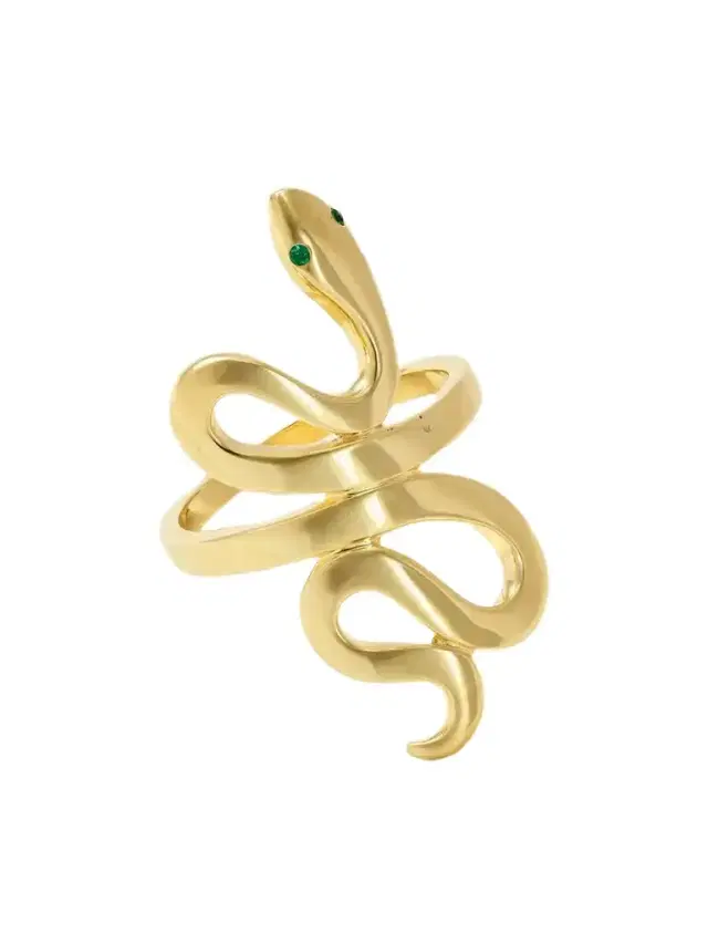 Ileana Makri Slither Snake 18-karat Gold Emerald Ring