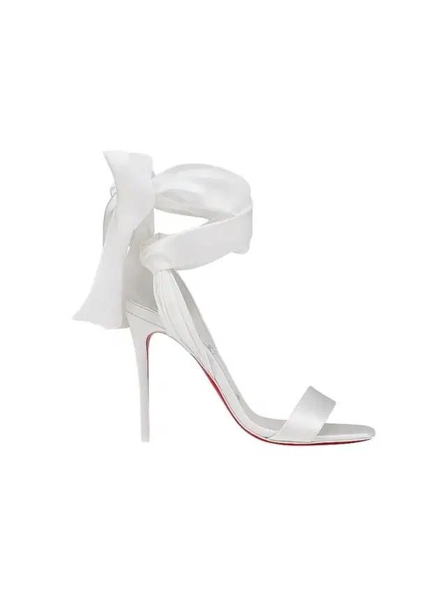 Christian Louboutin Women's Sandale Du Désert 100MM Satin Sandals - White