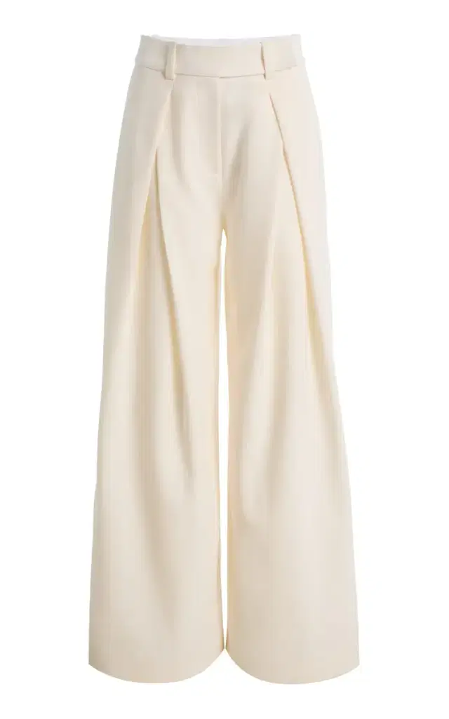 Favorite Daughter Pleats For Days Crepe Wide-Leg Pants