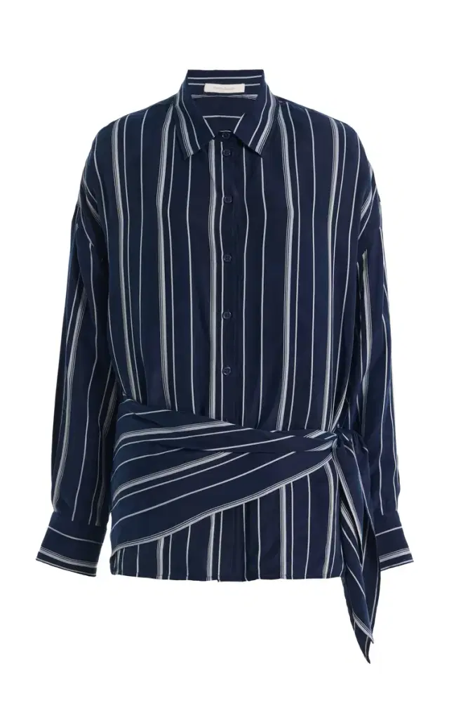 Favorite Daughter The Positano Striped Crepe Shirt