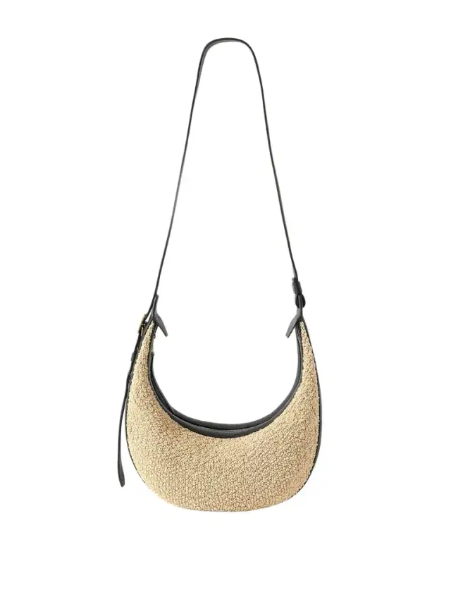 Khaite Augustina small leather-trimmed raffia shoulder bag