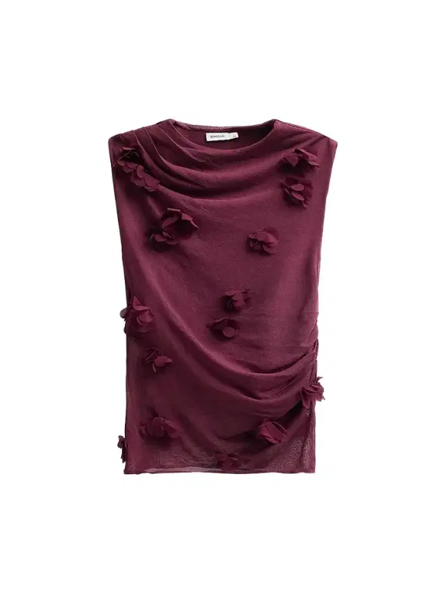 Women's Tessa Floral Appliqué Top - Fig - Size Small