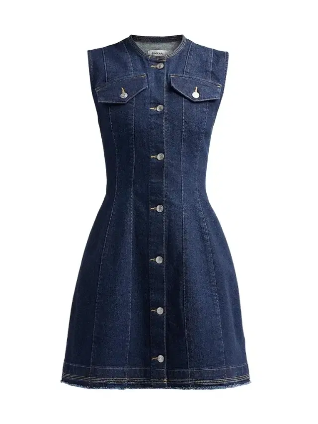 Women's Hanley Denim A-Line Mini Dress - Indigo Rinse - Size 4